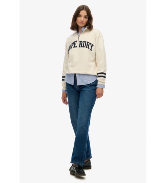 Superdry Athletic Ess Applique Half Zip Sweatshirt beżowy