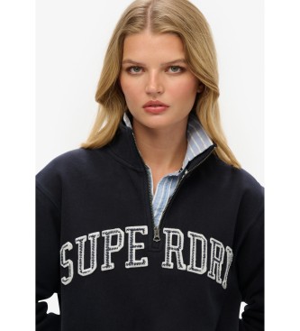 Superdry Camisola Athletic Ess Applique Half Zip azul-marinho