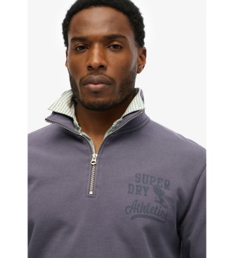 Superdry Felpa grigia con mezza zip Athletic Ess
