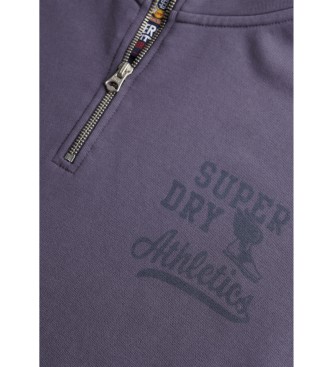Superdry Felpa grigia con mezza zip Athletic Ess