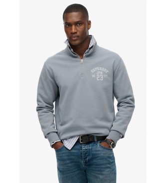 Superdry Felpa con mezza zip Athletic Ess blu