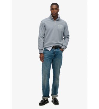 Superdry Felpa con mezza zip Athletic Ess blu