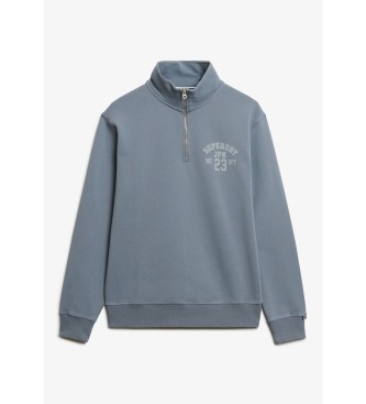 Superdry Felpa con mezza zip Athletic Ess blu