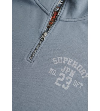 Superdry Felpa con mezza zip Athletic Ess blu