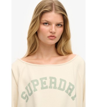 Superdry Sweatshirt Athletic Essential Bardot blanc cass
