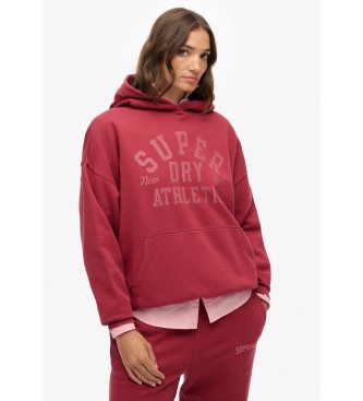 Superdry Atletska sproščena majica v bordo barvi