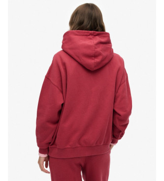 Superdry Atletska sproščena majica v bordo barvi