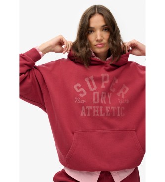 Superdry Atletska sproščena majica v bordo barvi