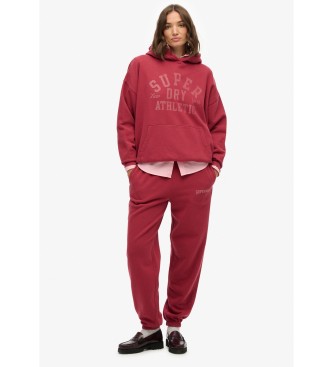 Superdry Atletska sproščena majica v bordo barvi