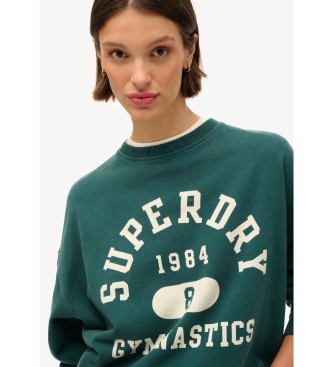 Superdry Sudadera extragrande estampada Athletic Essentials verde
