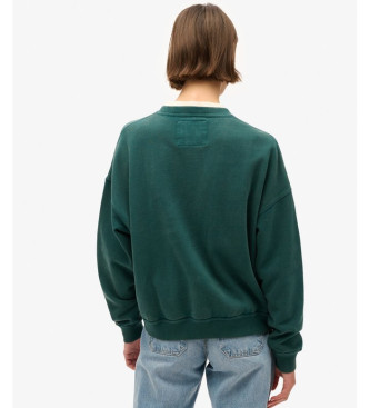 Superdry Sudadera extragrande estampada Athletic Essentials verde