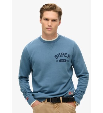 Superdry Sportliches blaues bedrucktes Sweatshirt