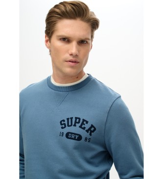 Superdry Sportliches blaues bedrucktes Sweatshirt