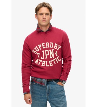 Superdry Bluza z nadrukiem Athletic w kolorze bordowym