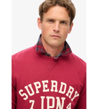 Superdry Sudadera estampada Athletic burdeos