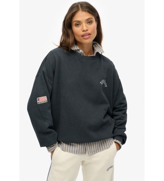Superdry Camisola de malha estampada e descontrada Athletic azul-marinho