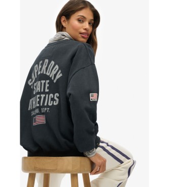 Superdry Camisola de malha estampada e descontrada Athletic azul-marinho