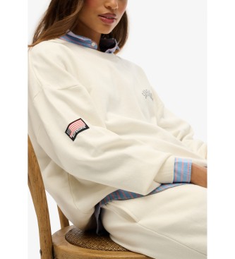 Superdry Camisola de malha com estampado descontrado Athletic em branco