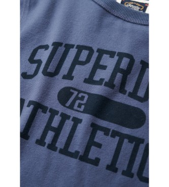 Superdry Koszulka Athletic Essentials Ringer Fitted T-Shirt niebieska