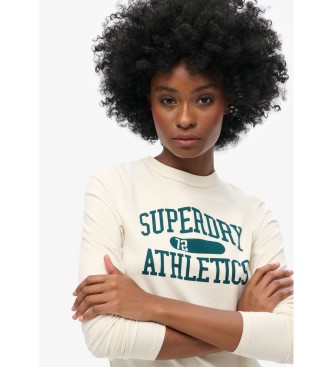 Superdry T-shirt bege com cintura ajustada Athletic Essentials Ringer