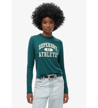 Superdry Athletic Essentials - Ringer - T-shirt ajust - Vert