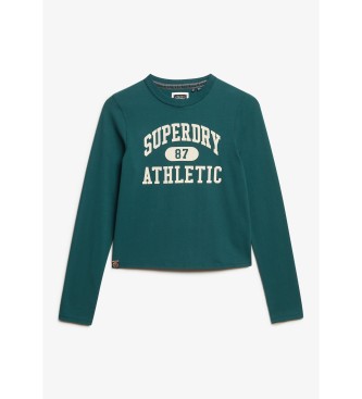 Superdry Athletic Essentials - Ringer - T-shirt ajust - Vert