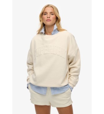 Superdry Sweatshirt Athletic Tonal Applique gebroken wit