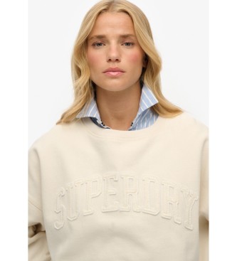 Superdry Sweatshirt Athletic Tonal Applique gebroken wit