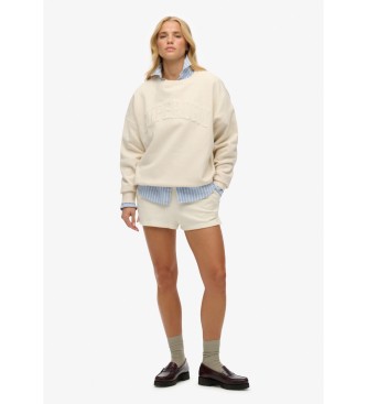 Superdry Sweatshirt Athletic Tonal Applique gebroken wit