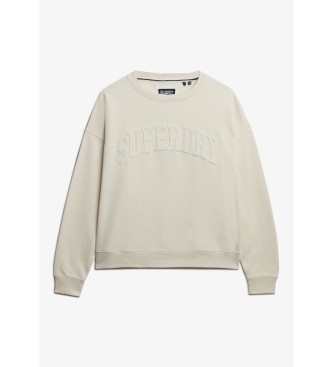 Superdry Sweatshirt Athletic Tonal Applique gebroken wit