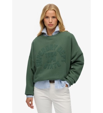 Superdry Sweatshirt Athletic Tonal Applique groen