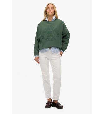 Superdry Sweatshirt Athletic Tonal Applique groen