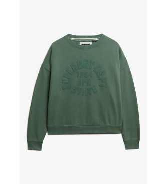 Superdry Sweatshirt Athletic Tonal Applique groen