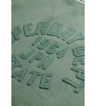 Superdry Sweatshirt Athletic Tonal Applique groen