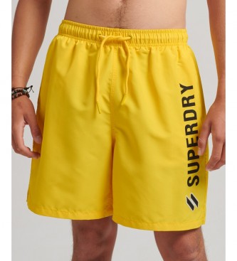 Superdry Yellow logo swimming costume