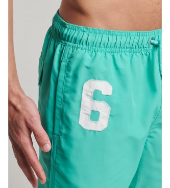 Superdry Turquoise green polo swimming costume