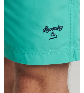 Superdry Turquoise green polo swimming costume