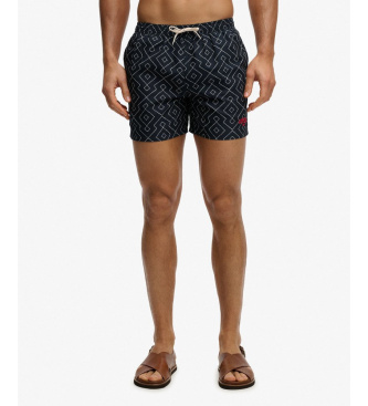 Superdry Premium Printed 15 navy swimsuit