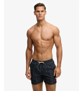 Superdry Premium Printed 15 navy swimsuit