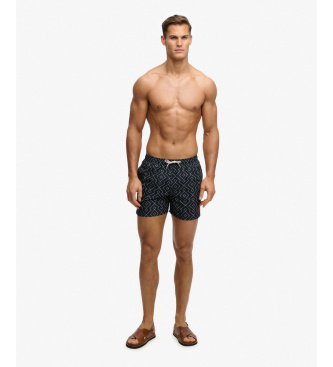 Superdry Premium Printed 15 navy swimsuit