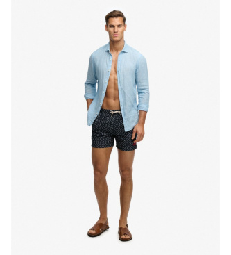 Superdry Premium Printed 15 navy swimsuit