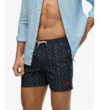 Superdry Premium Printed 15 navy swimsuit