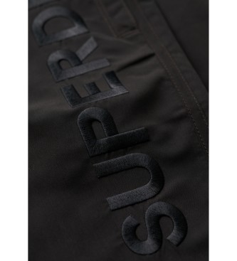 Superdry Premium black embroidered swimming costume