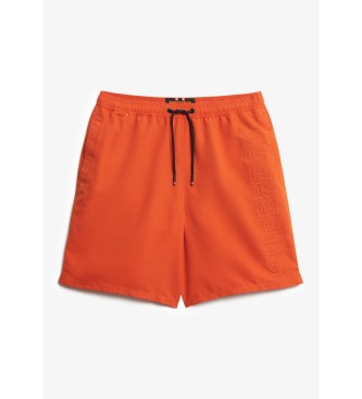 Superdry Haftowany kostium kąpielowy premium 43,2 cm pomarańczowy