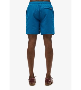 Superdry Wysokiej jakości haftowany kostium kąpielowy 43,2 cm niebieski
