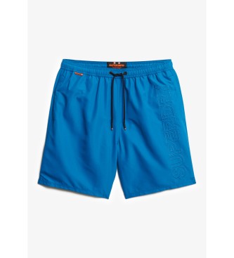 Superdry Wysokiej jakości haftowany kostium kąpielowy 43,2 cm niebieski