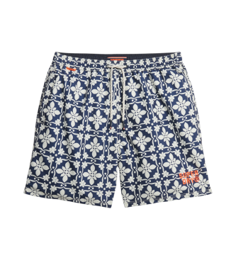 Superdry Badedragt med mosaikprint i marineblå