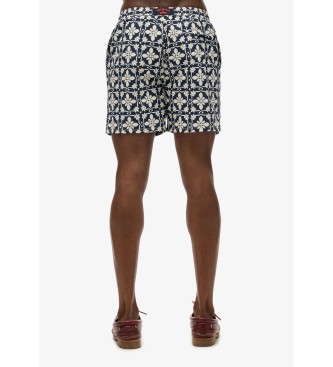 Superdry Badedragt med mosaikprint i marineblå