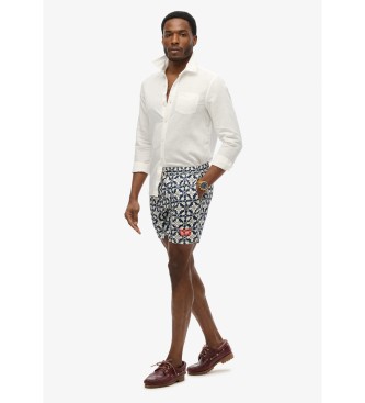 Superdry Badedragt med mosaikprint i marineblå