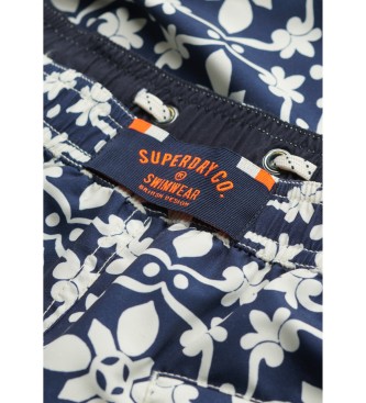 Superdry Badedragt med mosaikprint i marineblå
